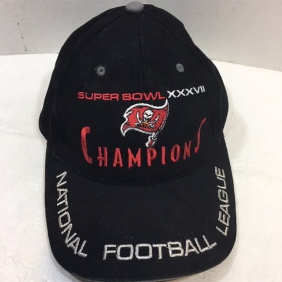 NFL Buccaneers Super Bowl XXXVII Champions Baseball Cap Hat Black - Picture 5 of 11